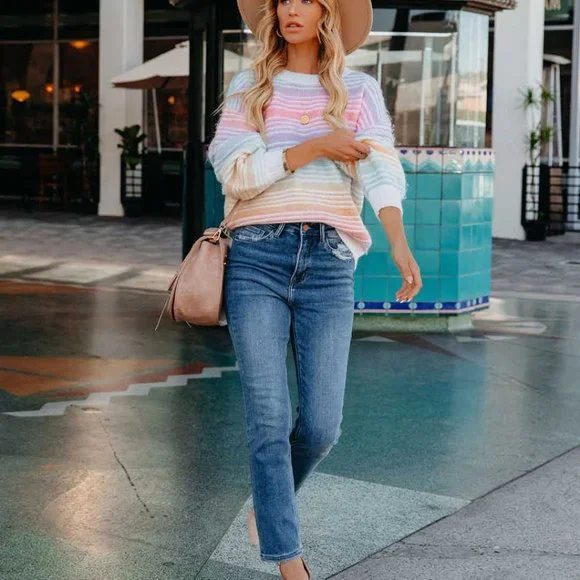 RAIN THEN RAINBOW STRIPED KNIT SWEATER - Picture 10 of 10